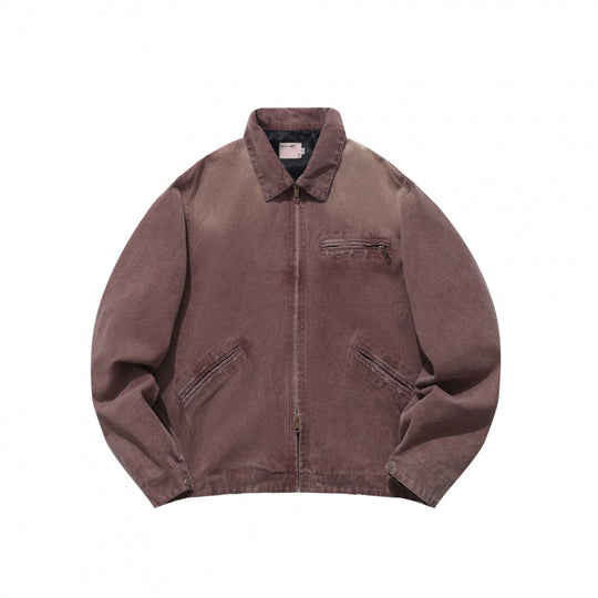 Herren Lockere Workerjacke aus weichem Canvas mit Reißverschluss Shop Nory