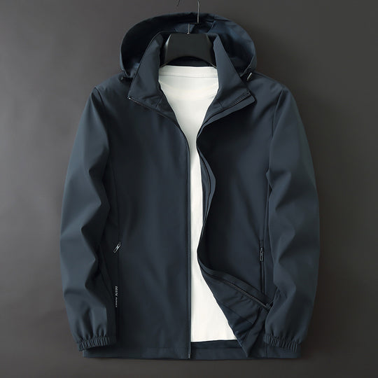 Herren Ultraleichte Wind- und Wasserabweisende Softshelljacke mit Kapuze, verdecktem Reißverschluss und elastischen Bündchen Shop Nory