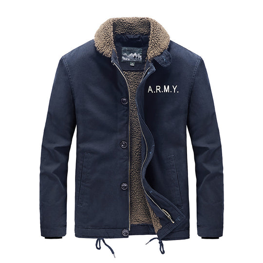 Herren Lässige Jacke mit Teddyfutter Shop Nory