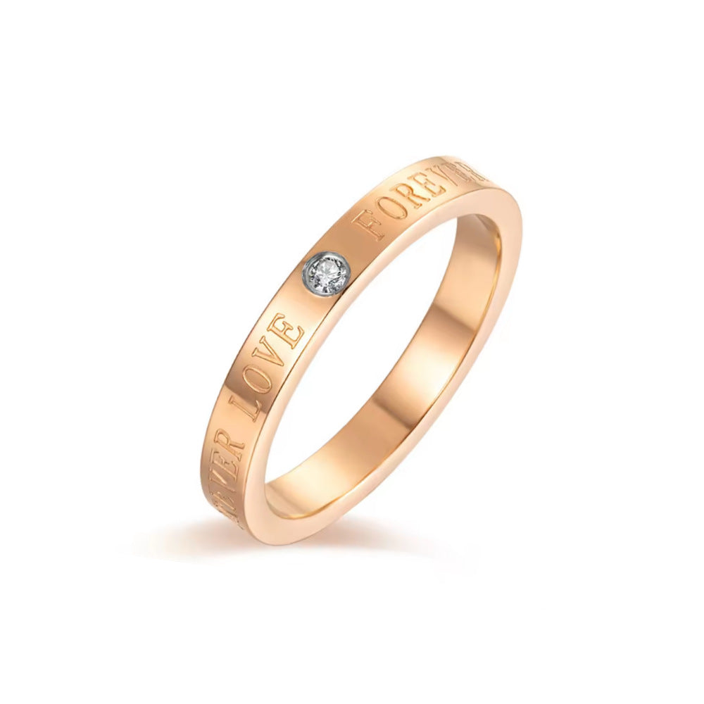 Damen Ring mit eingraviertem Liebesschriftzug und herzförmigem Zirkonia Shop Nory