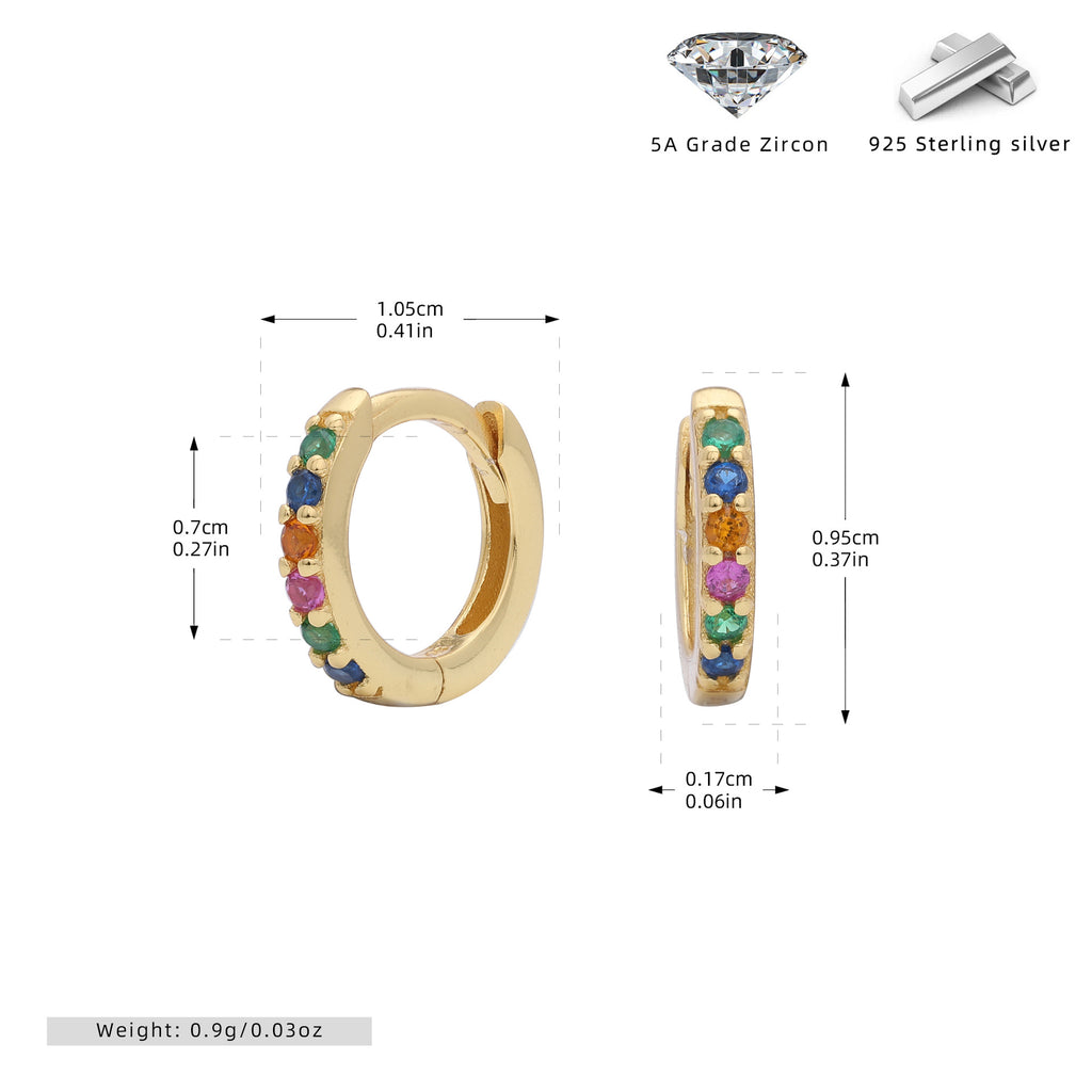 Damen Creolen mit buntem Zirkonbesatz aus hochwertigem 925 Sterling Silber Shop Nory