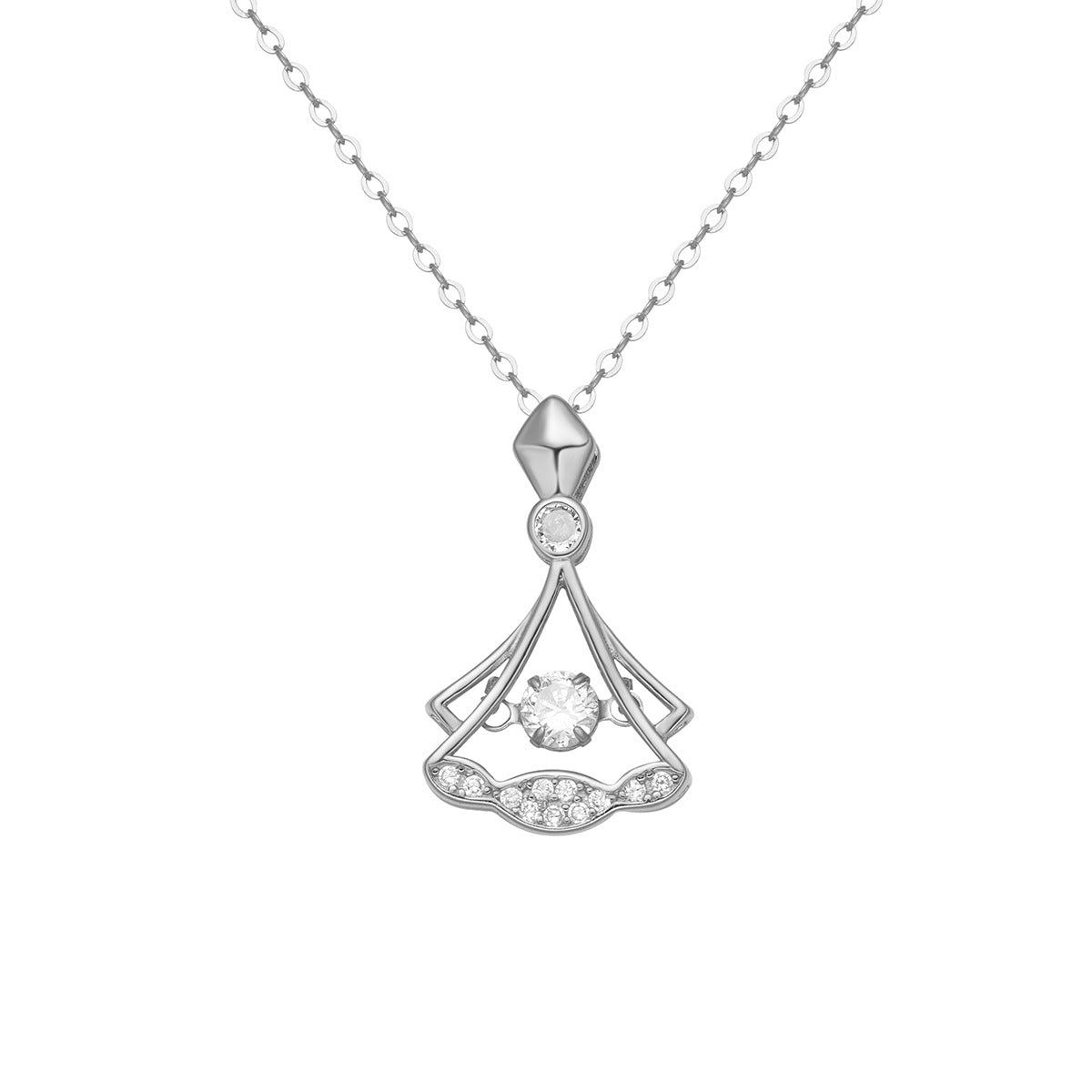 Damen Halskette aus hochwertigem Gold mit kunstvollem Anhänger und funkelnden Kristallen Shop Nory