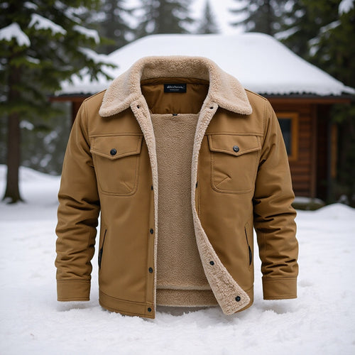 Herren Utility-Arbeitsjacke aus Canvas mit Kunstfellkragen und gesteppter Innenfütterung Shop Nory