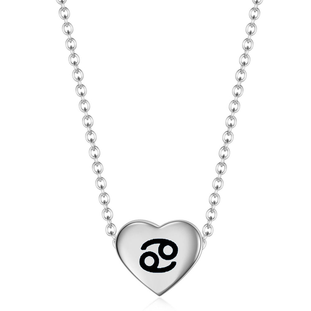 Damen Halskette mit gravierbarem Herzanhänger und astrologischem Symbol Shop Nory