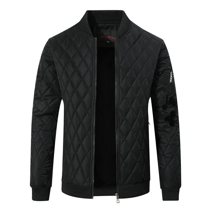 Herren Gesteppte Bomberjacke mit Rautenmuster und Ärmeltasche Shop Nory