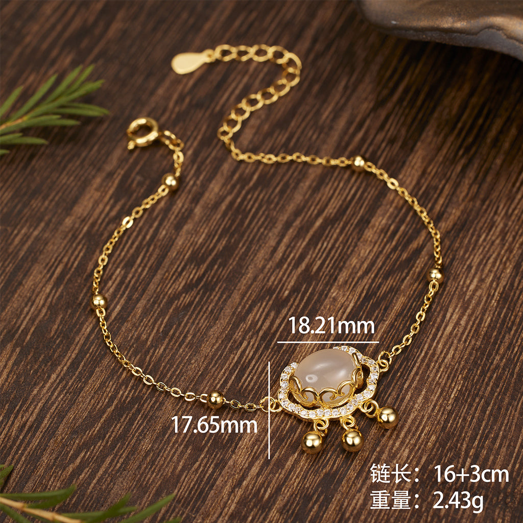 Damen zartes Armband mit funkelndem Edelstein und filigranen Details Shop Nory