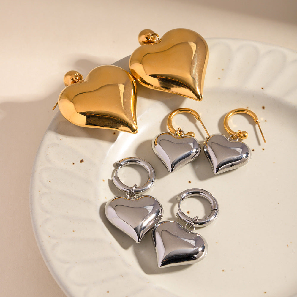 Damen Ohrhänger im Herzen-Design aus hochwertigem Edelstahl Shop Nory