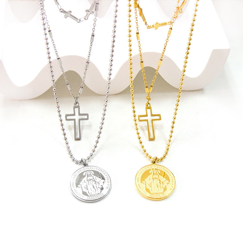 Damen Halskette mit kunstvollem Medaillon-Anhänger Shop Nory