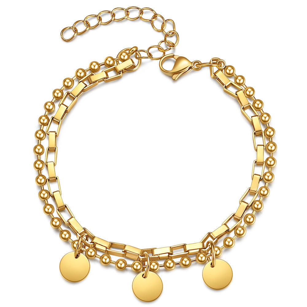 Damen Armband mit trendigem Doppel-Design und Anhängern Shop Nory