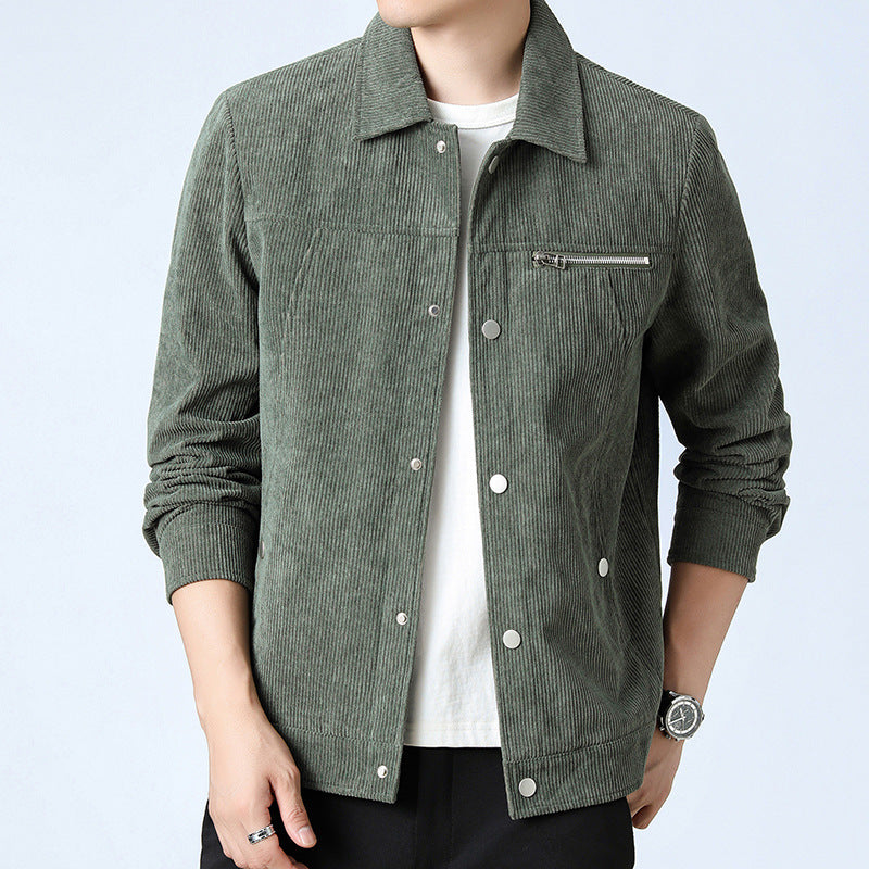 Herren Cord‑Overshirt aus Breitcord mit Druckknopf‑Front und Zipper‑Brusttasche Shop Nory