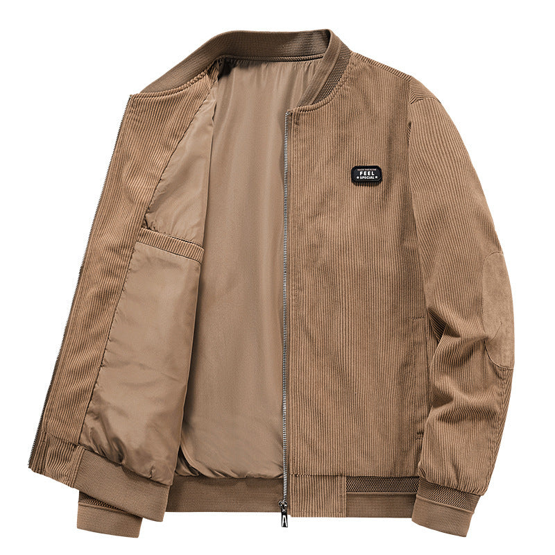 Herren Cord-Blouson im Bomberstil mit Ellbogenpatches und verdeckter Innentasche Shop Nory