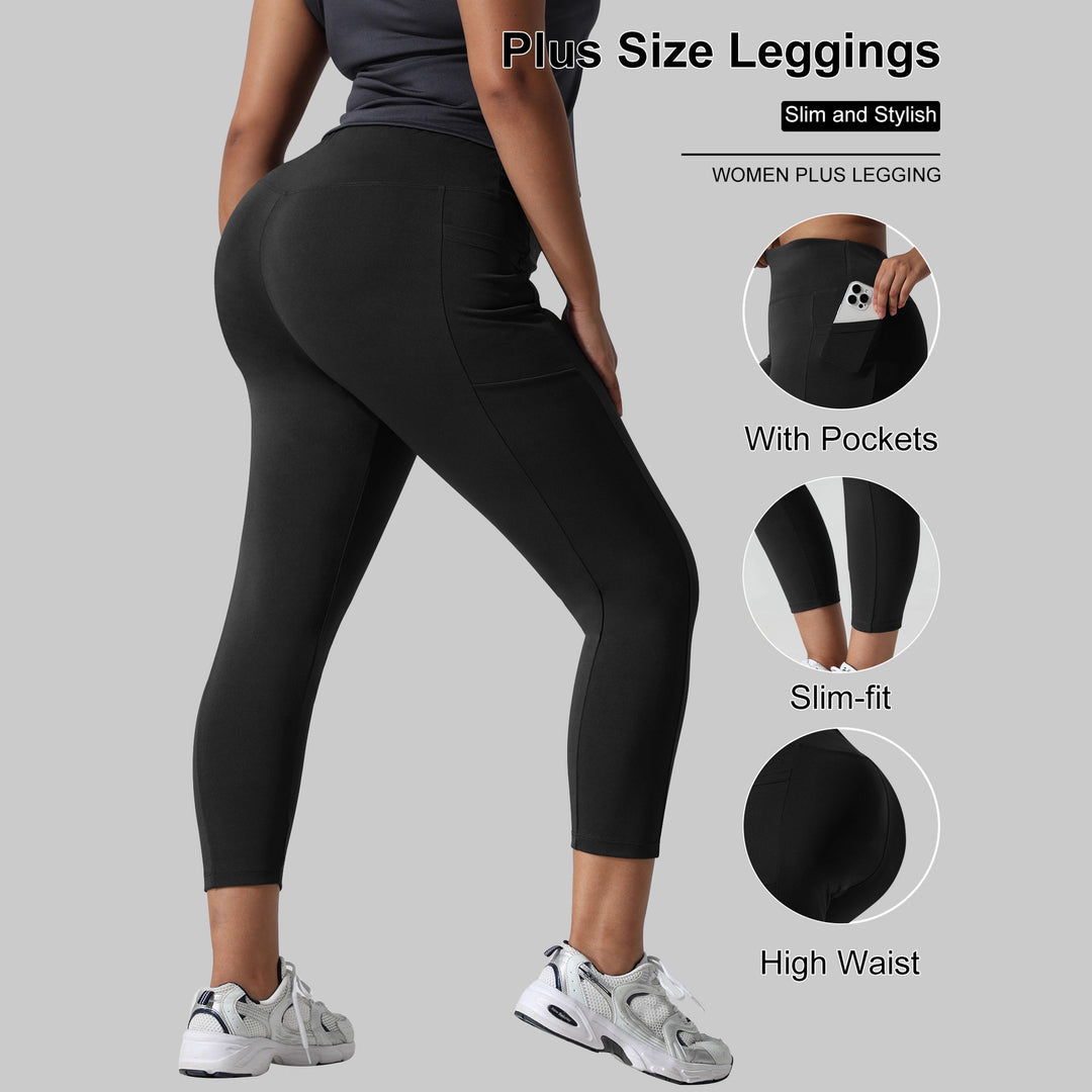 Damen Capri-Trainingstights mit hohem Bund, Slim-Fit und seitlichen Taschen Shopy Nory