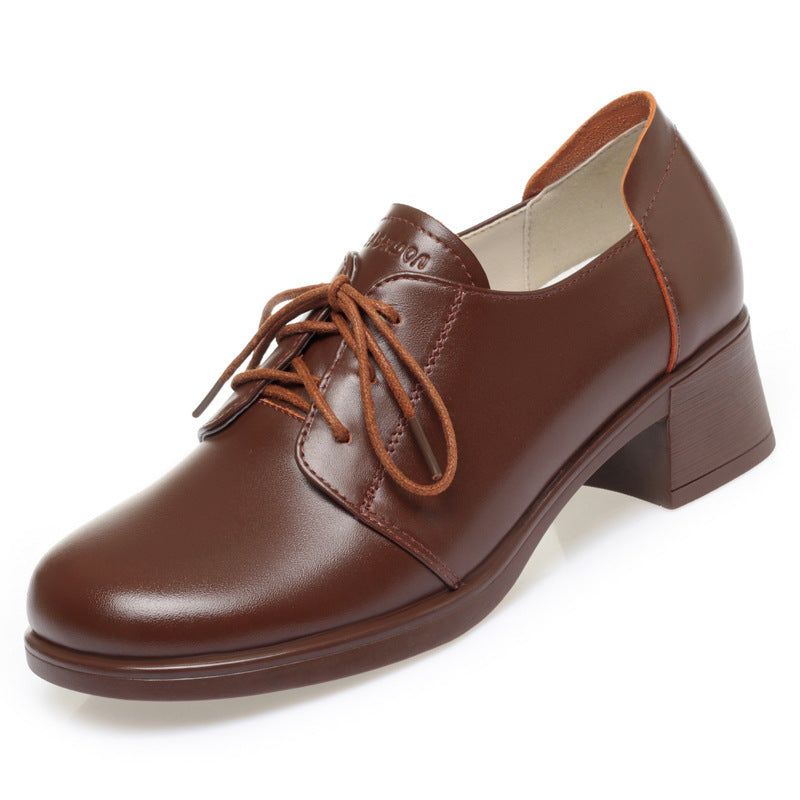 Damen Elegante und bequeme Schnürschuhe mit Blockabsatz