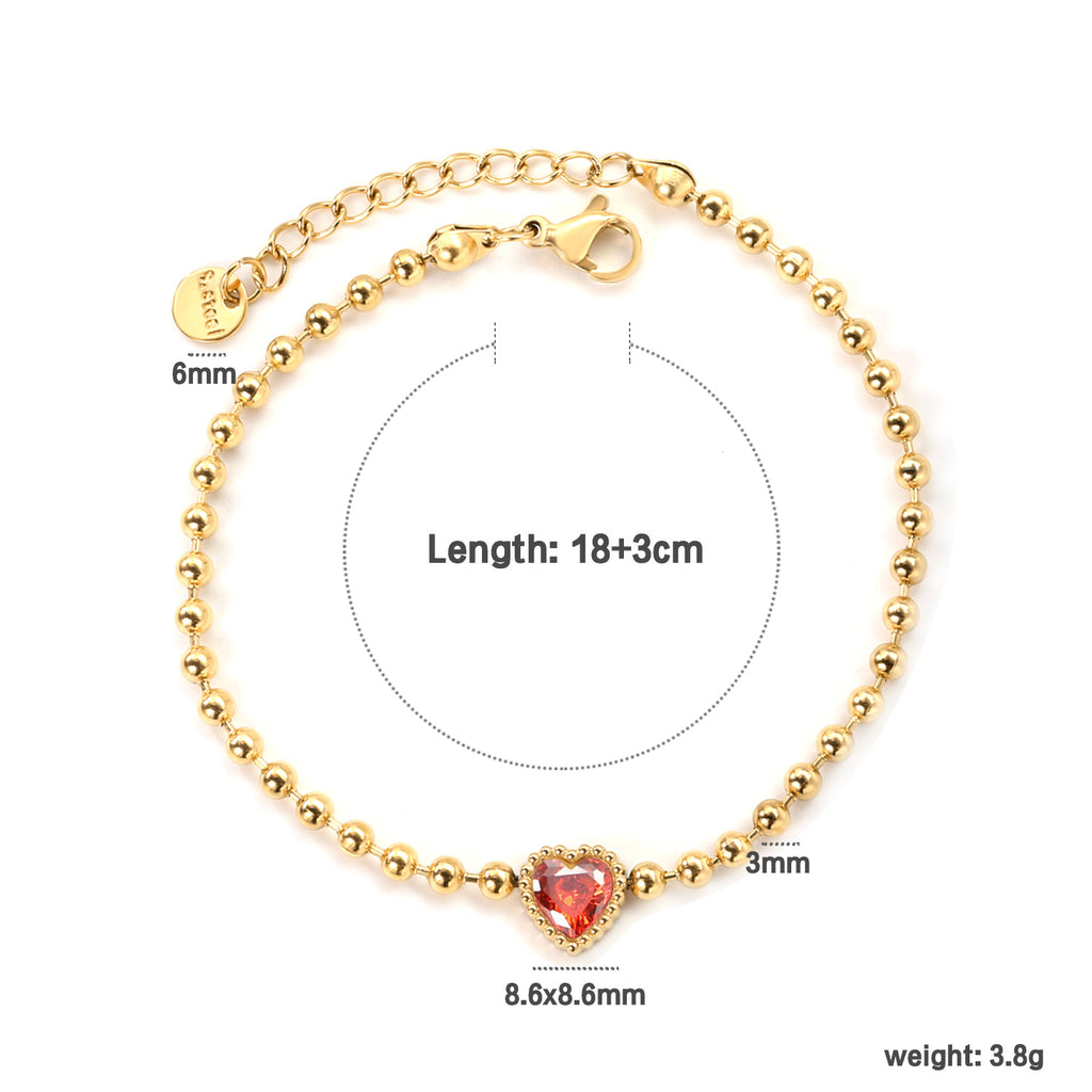 Damen zartes Armband mit herzförmigen Anhängern und filigranem Design Shop Nory
