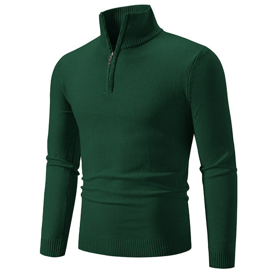 Herren Slim-Fit Halbzip-Mockneck Feinstrickpullover mit geripptem Kragen Shop Nory