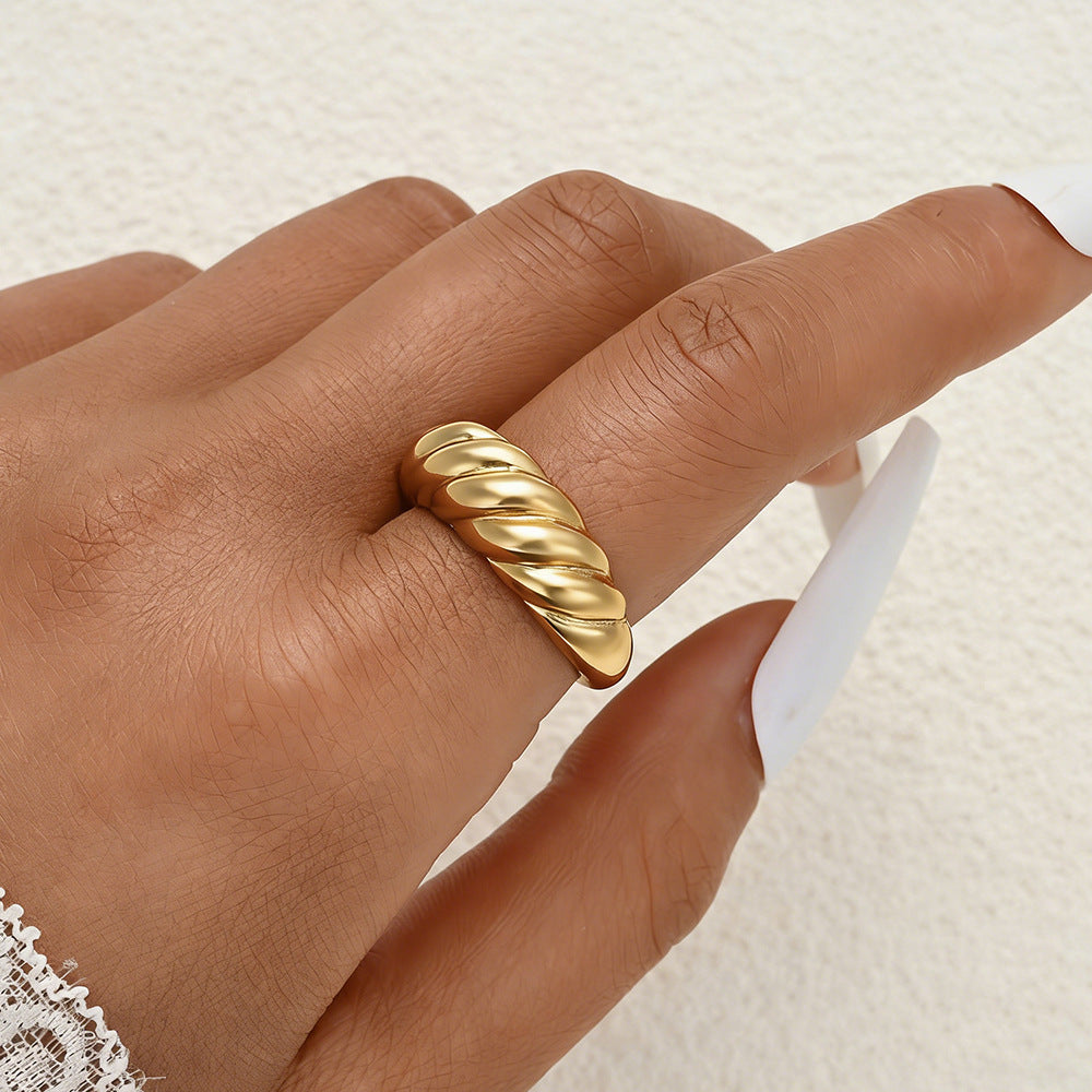 Damen offener Ring mit kunstvollem Zopfmuster Shop Nory