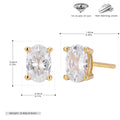 Damen Ohrstecker mit elegantem ovalem Zirkon und hochwertigem 925 Sterling Silber Shop Nory