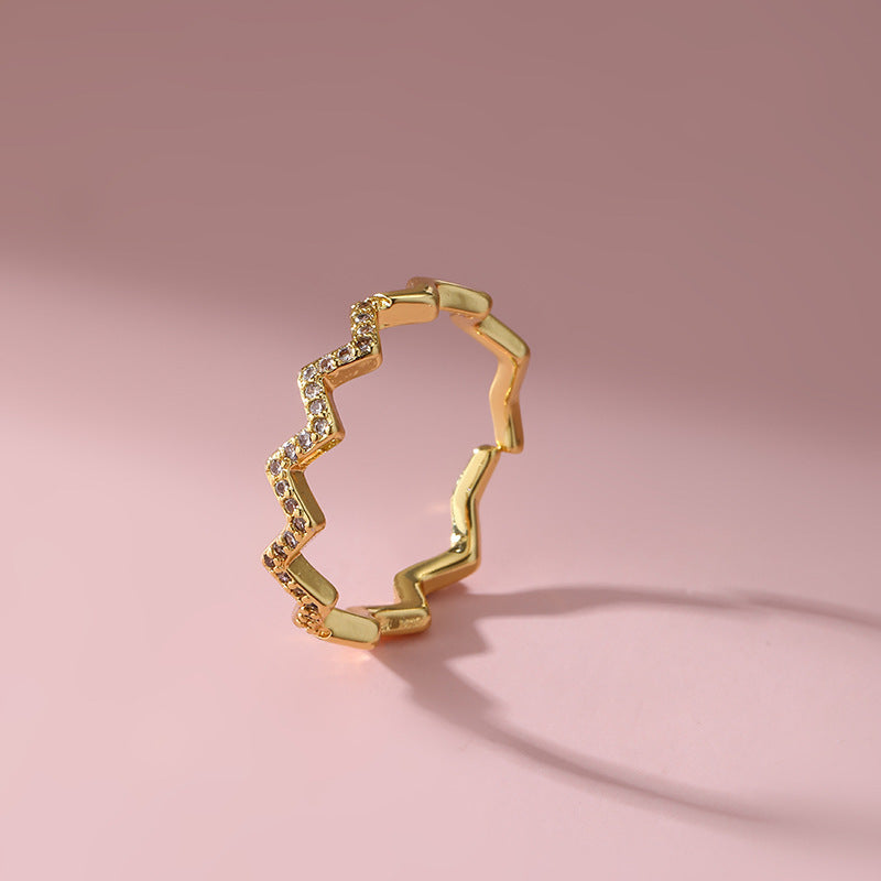 Damen Zigarrenförmiger Ring mit funkelnden Zirkonia Shop Nory