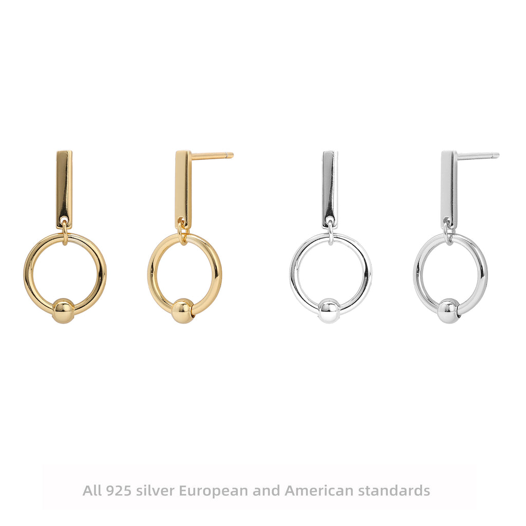 Damen Ohrhänger mit elegantem Ringdesign aus 925 Sterling Silber Shop Nory