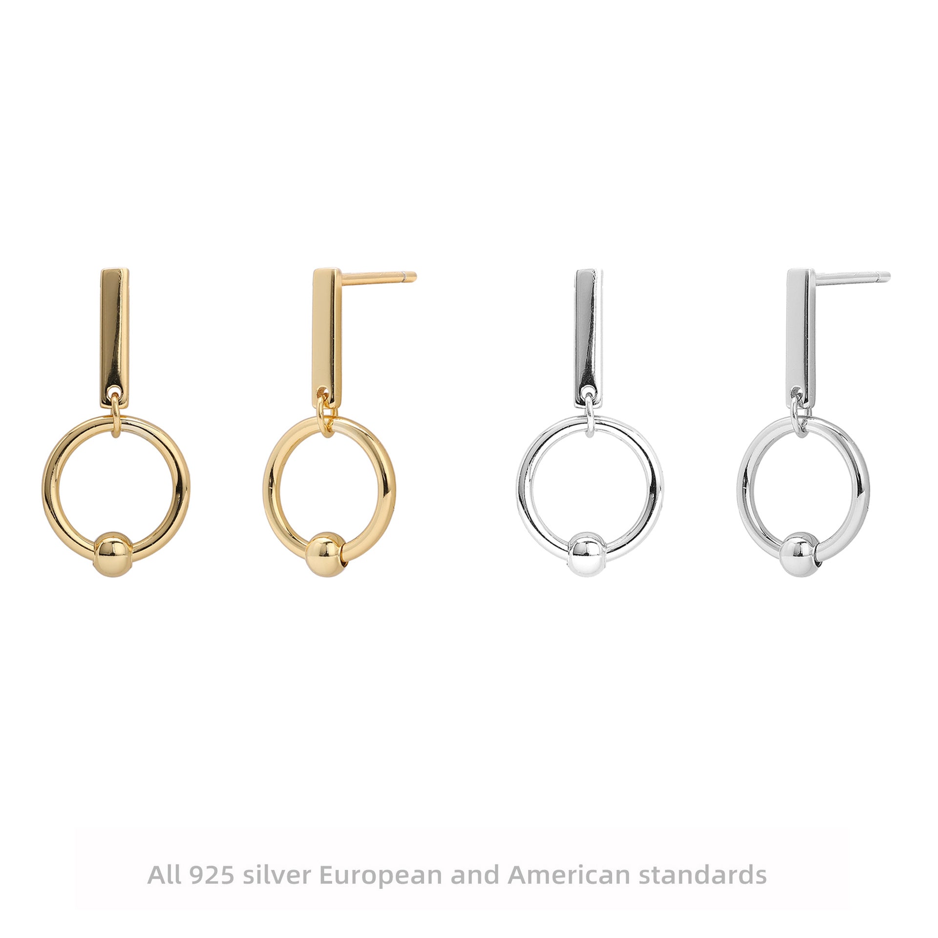 Damen Ohrhänger mit elegantem Ringdesign aus 925 Sterling Silber Shop Nory