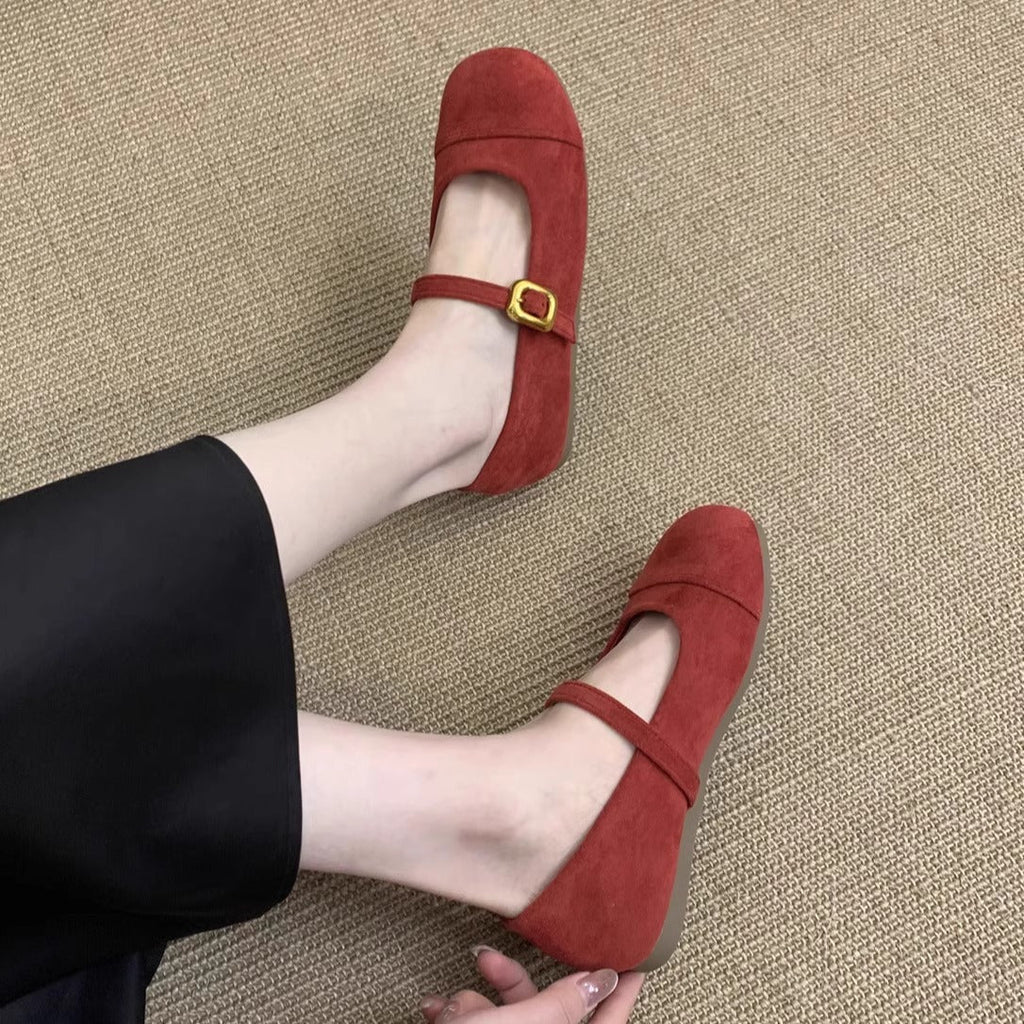 Damen Ballerinas mit verstellbarem Riemen und weichem Innenfutter