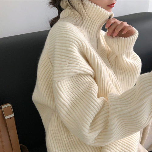Damen Lässiger Pullover mit Reißverschluss Shop Nory