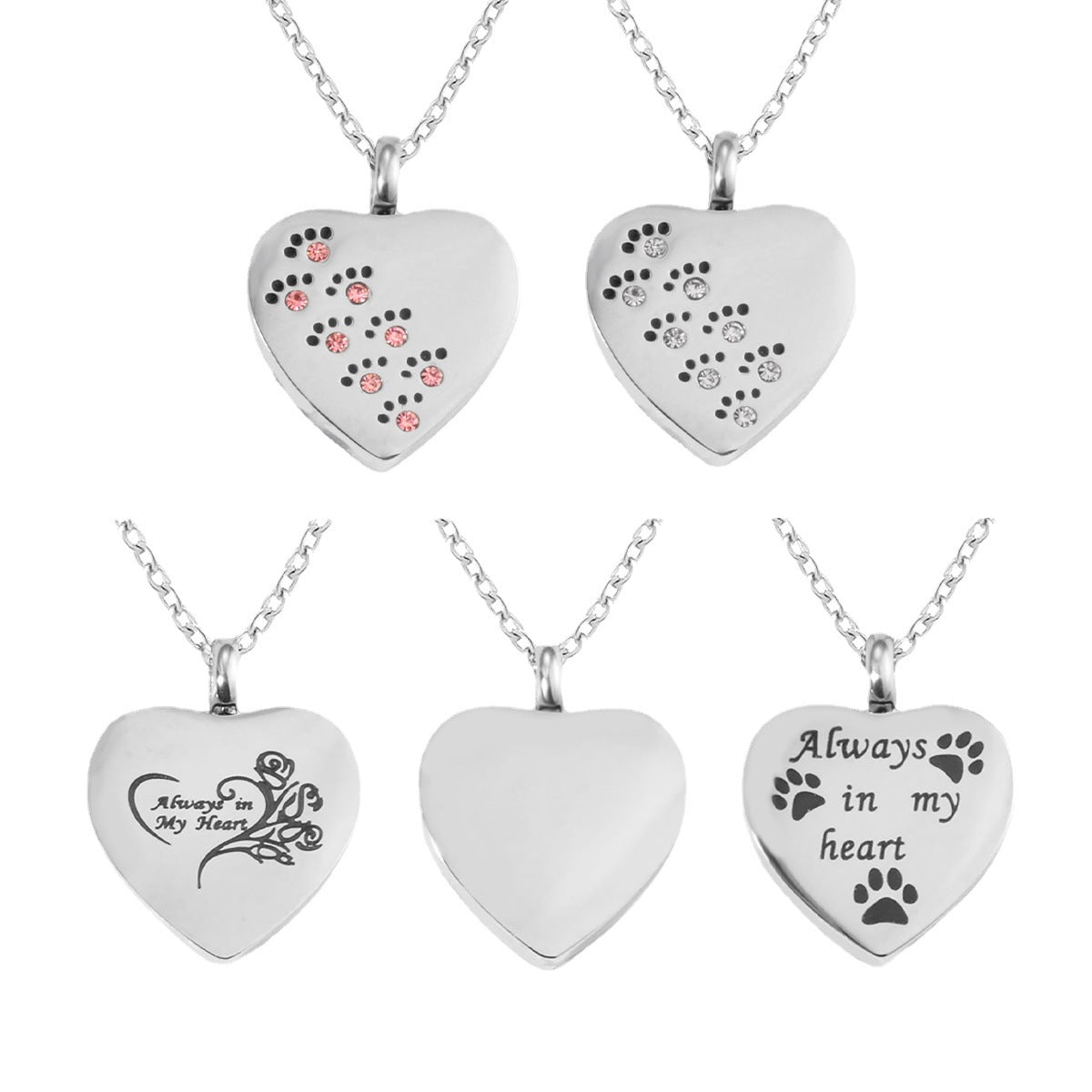 Damen Herzanhänger mit gravierter Botschaft und feiner Edelstahlkette Shop Nory