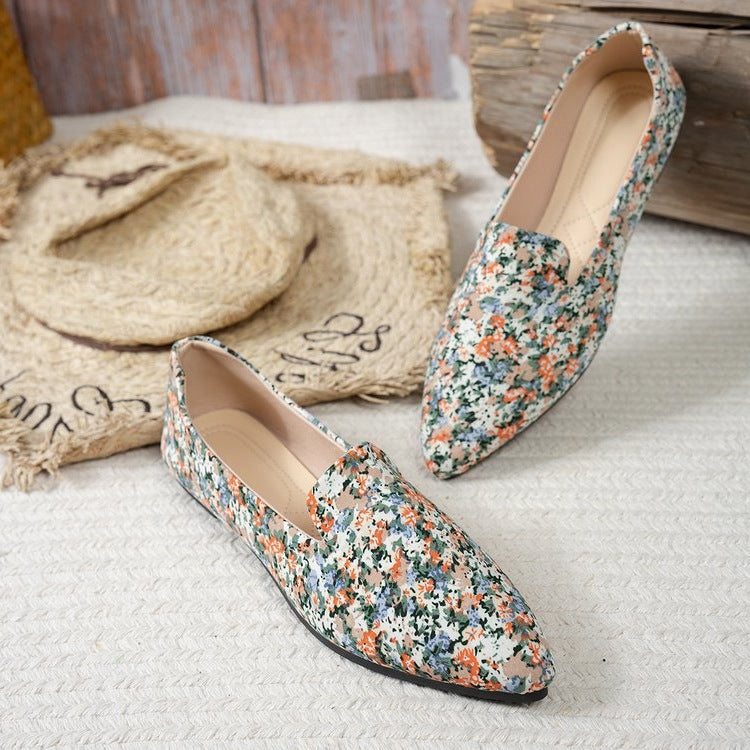 Damen Ballerinas mit eleganter Tweed-Oberfläche