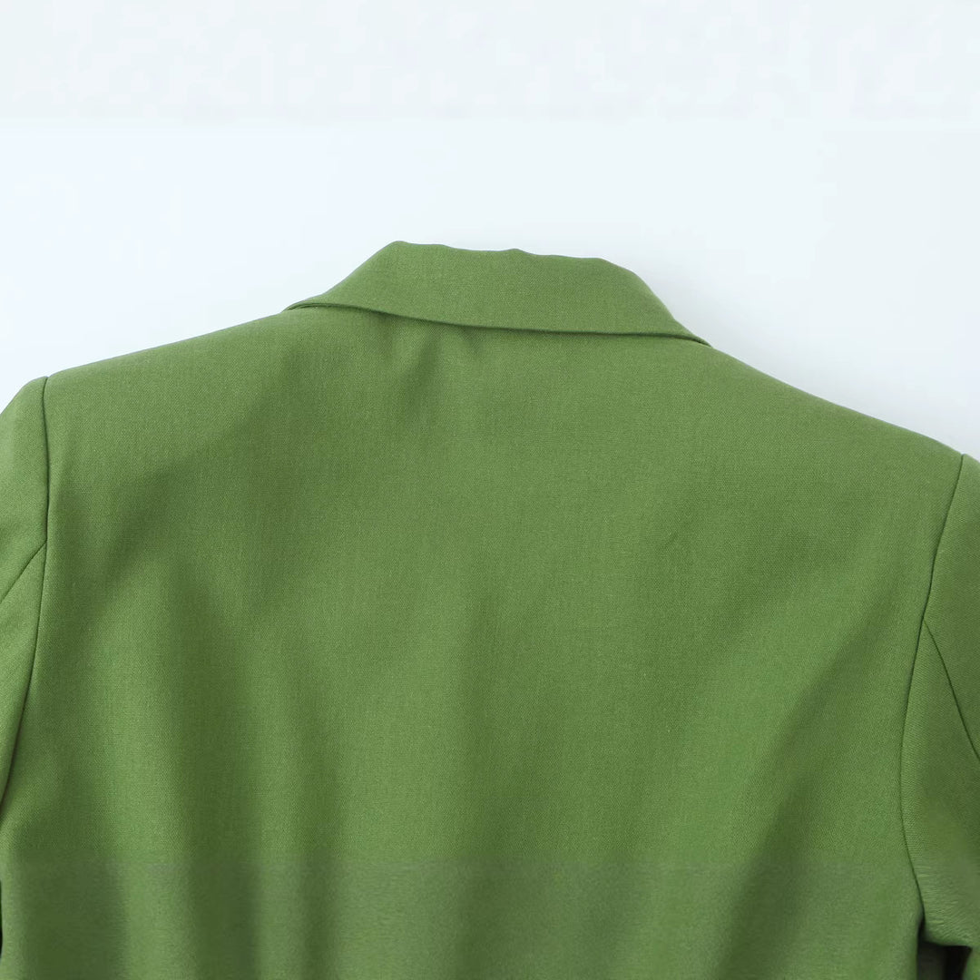 Damen Taillierter Blazer mit Tunnelzug-Taille, Reverskragen und Schmuckknöpfen Shop Nory