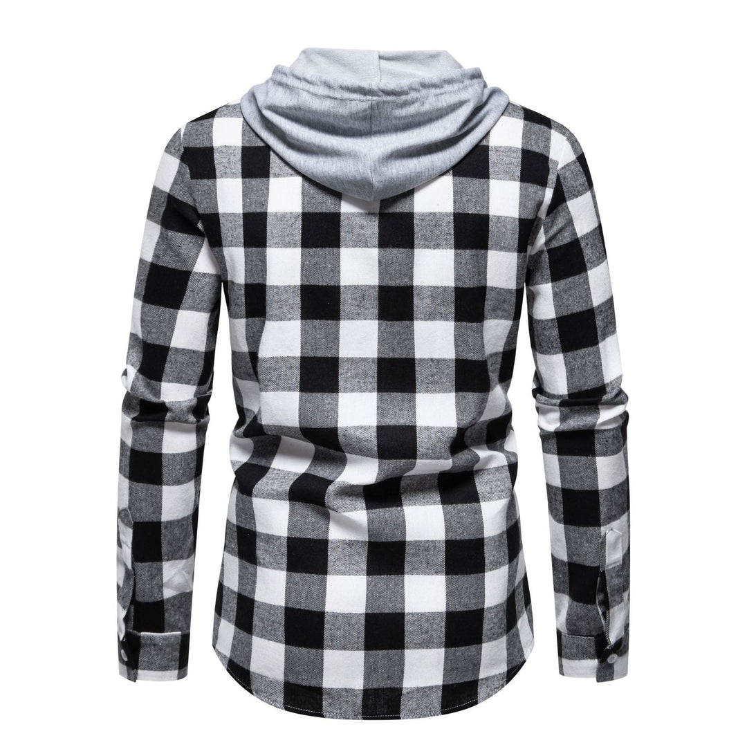 Herren Flanellhemden mit integriertem Kapuzen-Design und lässigem Look Shopnory