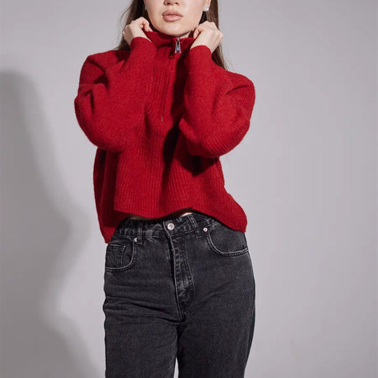 Damen Weite High-Waist-Jeans mit geradem Bein und sichtbaren Teilungsnähten Shop Nory