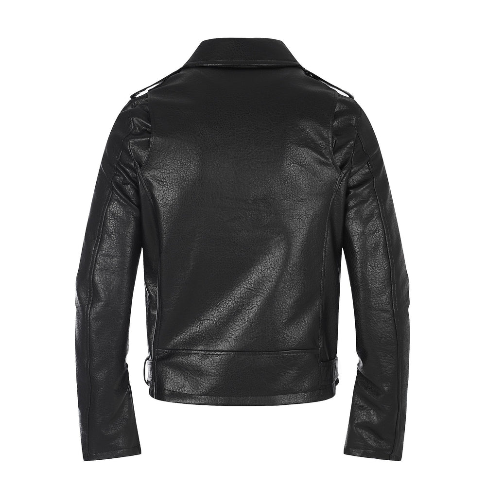 Herren Lederimitat-Bikerjacke mit asymmetrischem Reißverschluss und Ösengürtel Shop Nory
