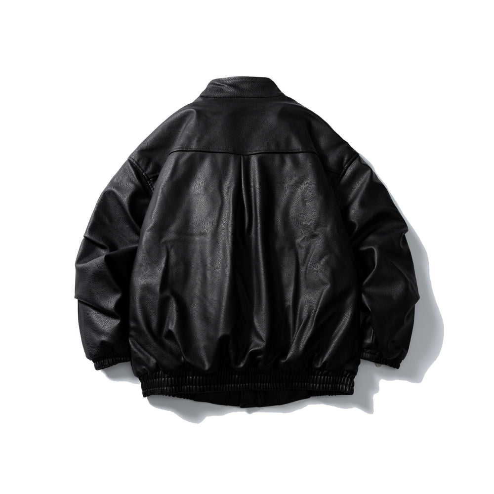 Herren Leder-Blouson im Aviator‑Stil mit hohem Drehkragen, Pattentaschen und elastischem Saum Shop Nory