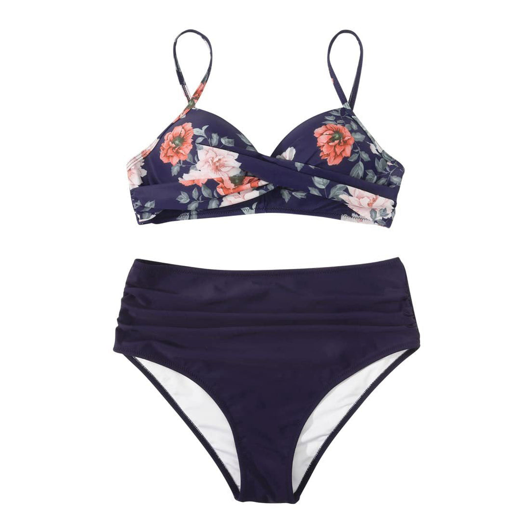 Damen High-Waist Tierdruck-Bikini-Set