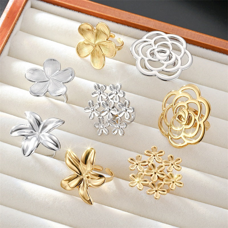 Damen Ring mit kunstvollem Blumenmuster und elegantem Design Shop Nory