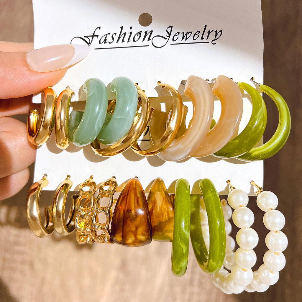 Damen Ohrringe-Set mit modernem, buntem Design und eleganten Akzenten Shop Nory