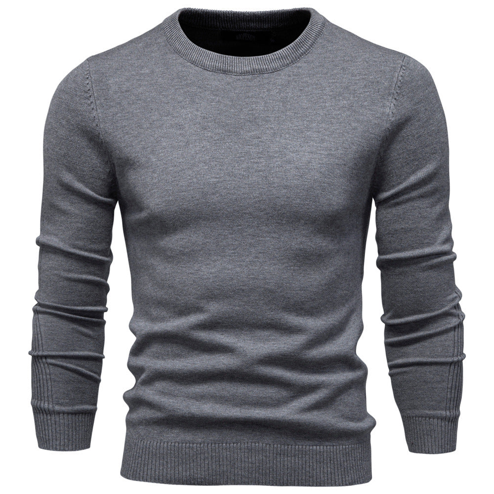 Herren Rundhals Pullover aus hochwertiger Baumwolle