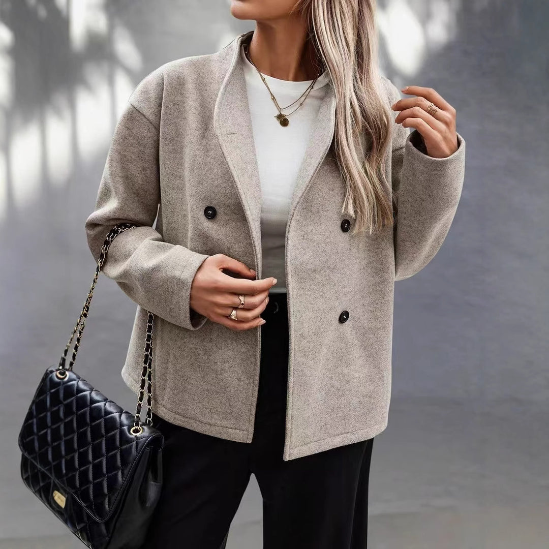 Damen Elegante und zeitlose wollene Blazerjacke