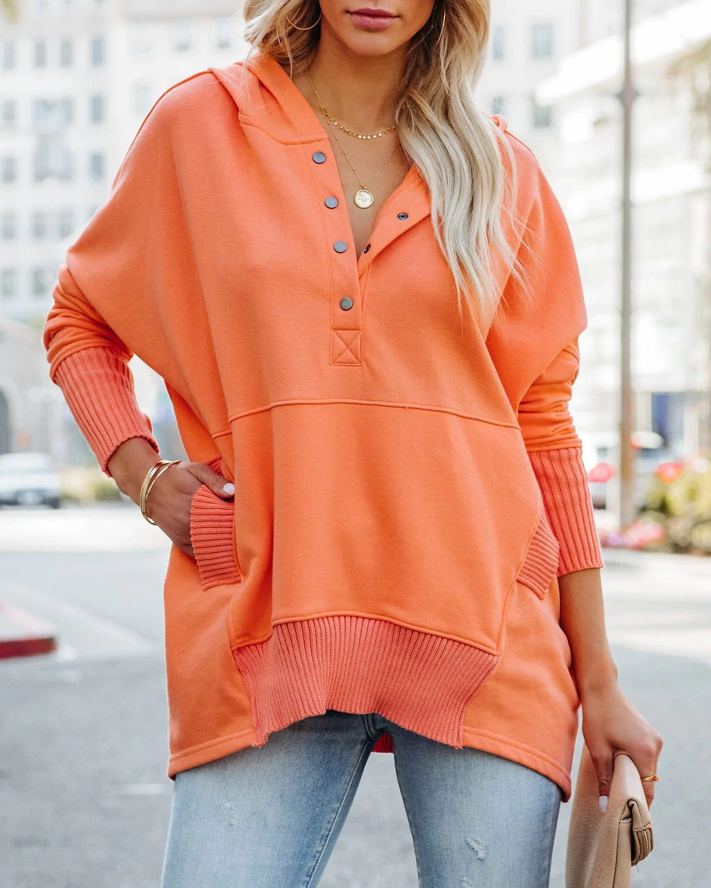 Damen Oversized Kapuzenpullover
