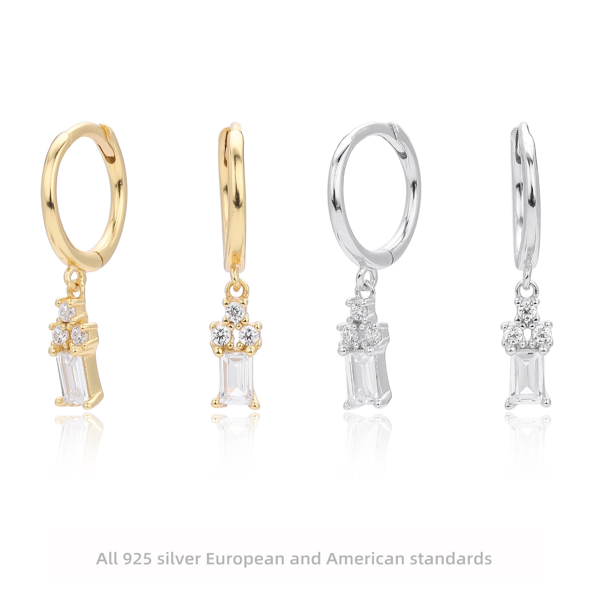 Damen Ohrhänger mit luxuriösen Zirkonen und hochwertigem 925 Sterling Silber Shop Nory