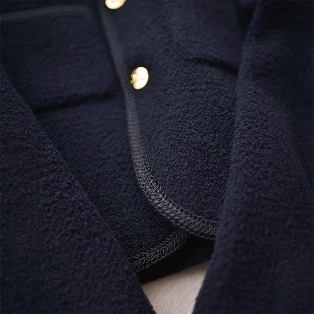 Damen Modische Boucléjacke mit goldenen Knöpfen Shop Nory