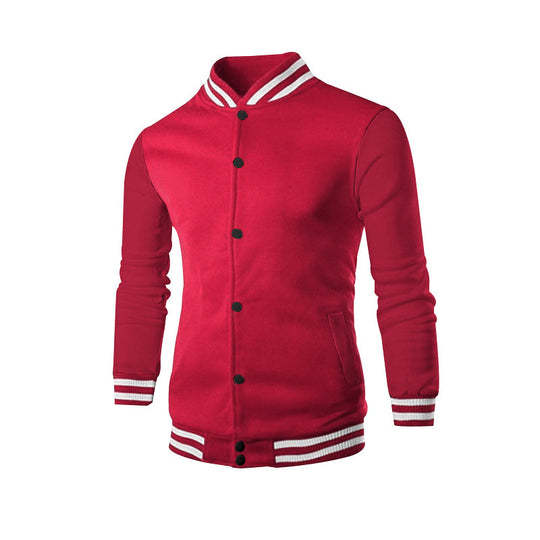 Herren nan klassische College-Baseballjacke mit elastischen Rippbündchen, Druckknopfleiste und aufgesetzten Taschen Shop Nory