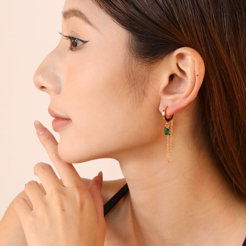 Damen Hängende Ohrhänger mit funkelnden Kristallen und eleganter Goldverzierung Shop Nory