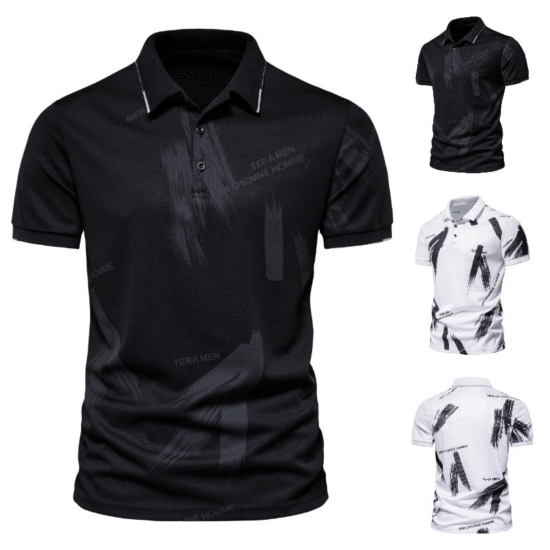 Herren Polo-Shirt mit modernem Grafikdesign und atmungsaktiver Baumwollmischung Shopnory