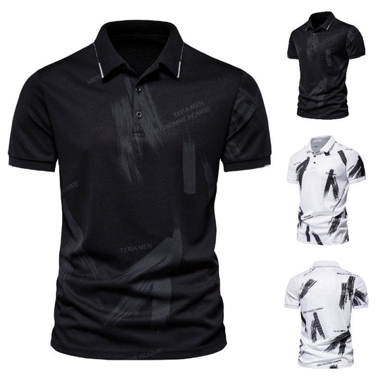 Herren Polo-Shirt mit modernem Grafikdesign und atmungsaktiver Baumwollmischung Shopnory