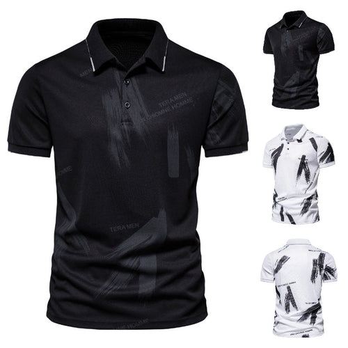 Herren Polo-Shirt mit modernem Grafikdesign und atmungsaktiver Baumwollmischung Shopnory