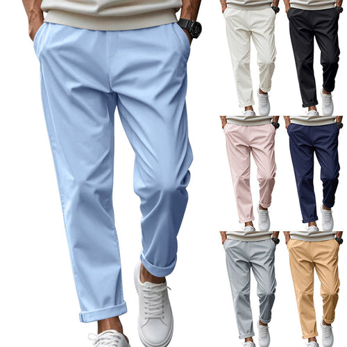 Herren elegante Chino-Hose mit bequemem Bund und modischem Schnitt