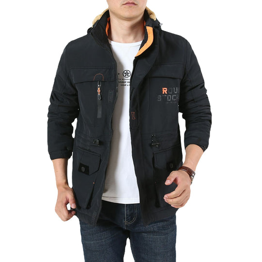 Herren Fieldjacke im Urban-Utility-Stil mit Mehrfachtaschen und hochschließendem Kragen Shop Nory