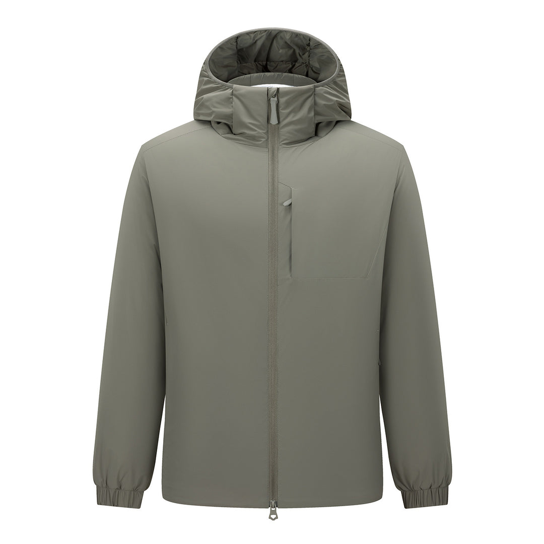 Herren Leichte wasserdichte Softshell-Regenjacke mit Kapuze und versteckter Brusttasche Shop Nory