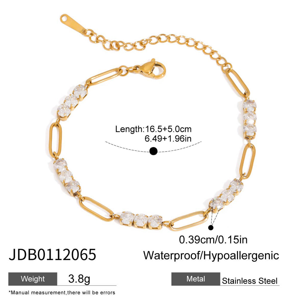 Damen Armband aus hypoallergenem Edelstahl mit edlen Kristallakzenten Shop Nory
